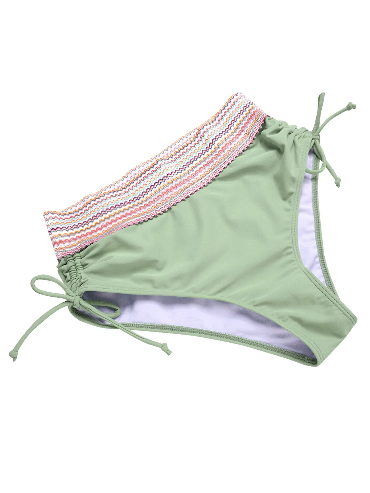 1970s V-Neck Patchwork High-Waist Bikini sold by Retro Stage product image thumbnail 4