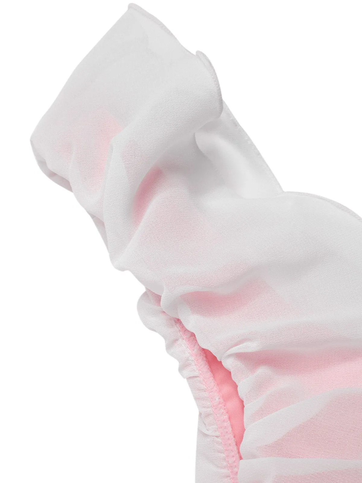 Pink 1950s Bowknot Lapel One-Piece Swimsuit sold by Retro Stage product image thumbnail 5