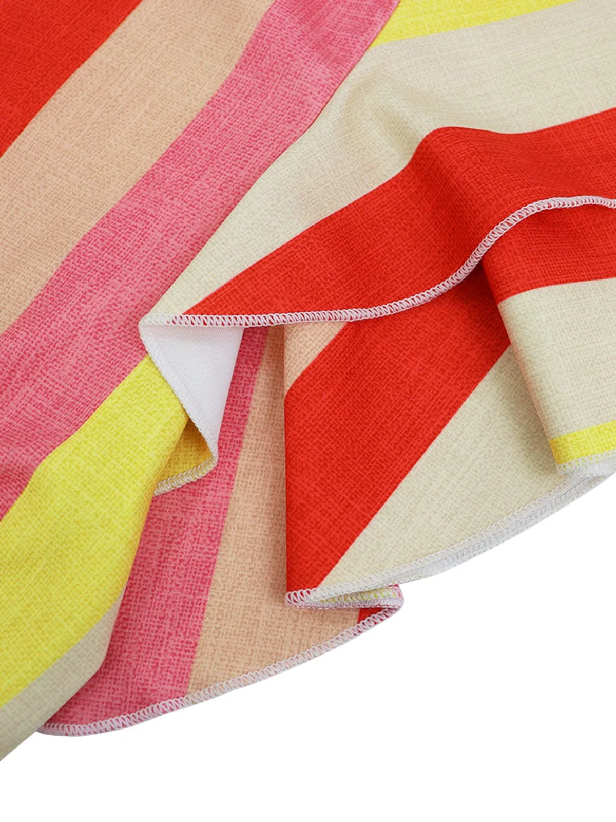 1970s Roman Stripes Ruffle Sleeve Dress sold by Retro Stage product image thumbnail 3