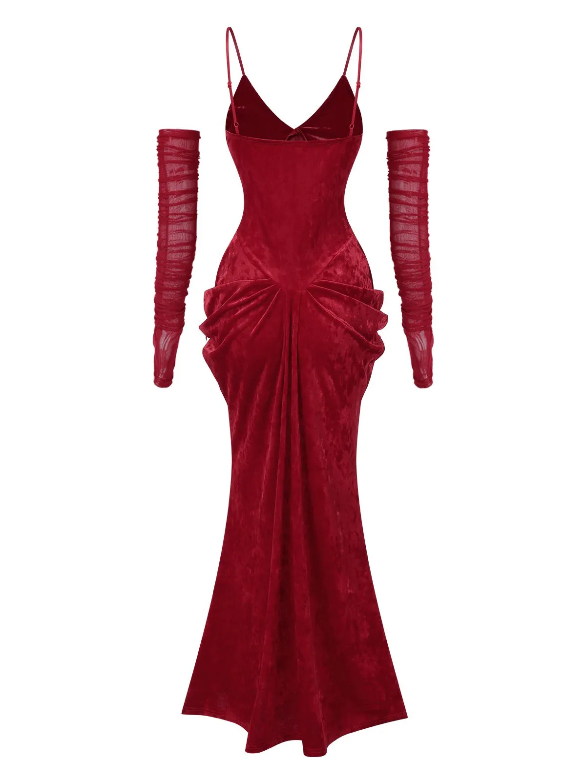1930s Spaghetti Strap V-Neck Backless Velvet Dress sold by Retro Stage product image thumbnail 2