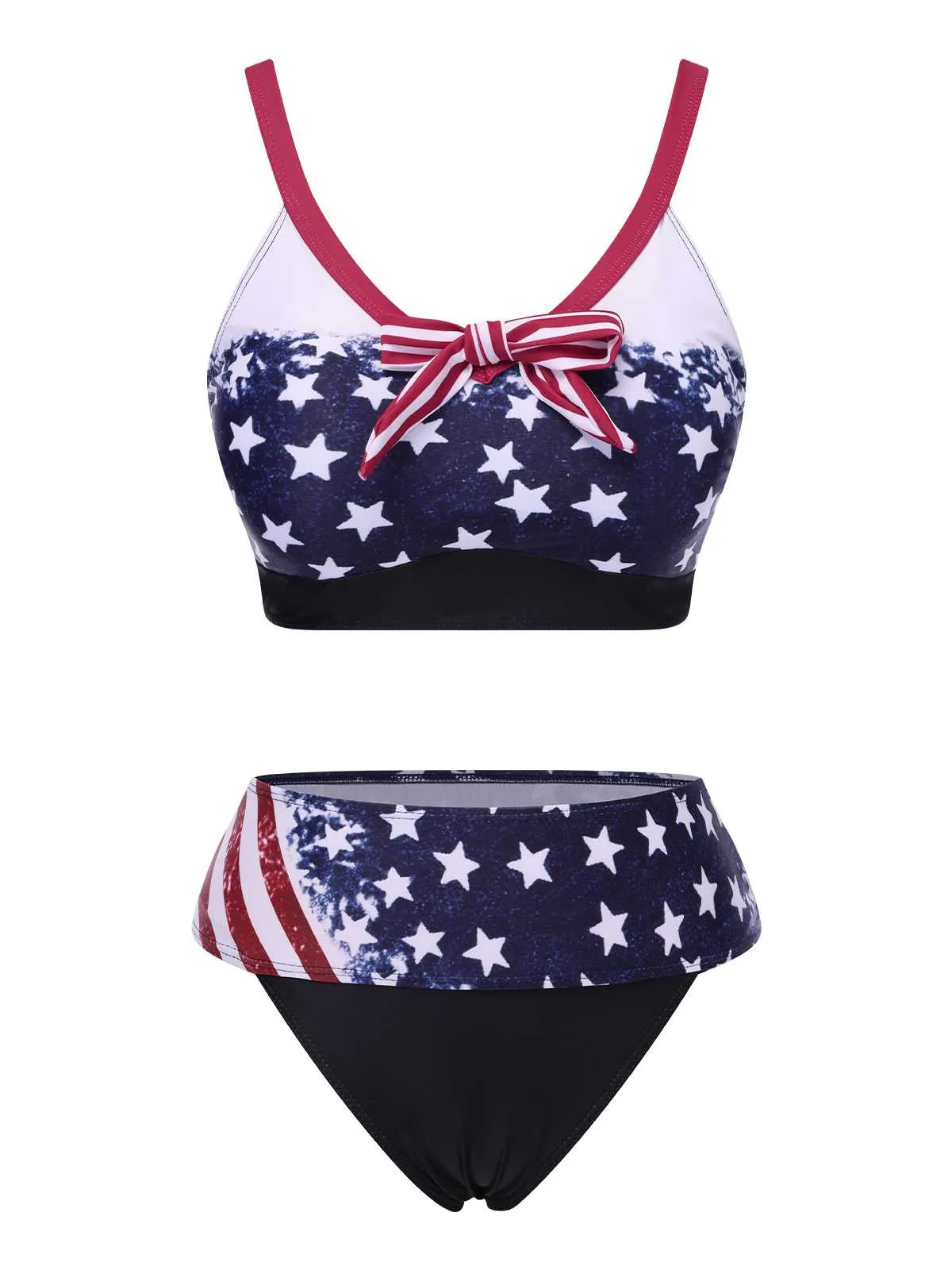 1960s Strap Stars Stripes Bow Bikini sold by Retro Stage