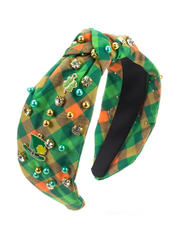Retro Plaid St. Patrick Headband sold by Retro Stage