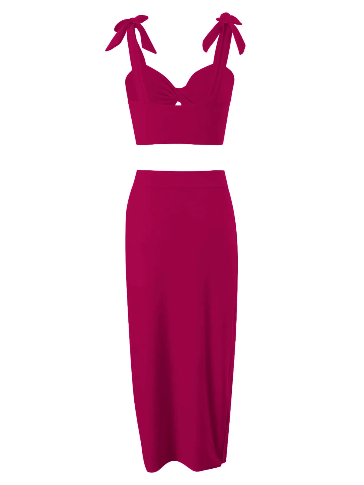 1940s Solid Shoulder Tie Hollow Swimsuit & Cove-Up sold by Retro Stage product image thumbnail 3