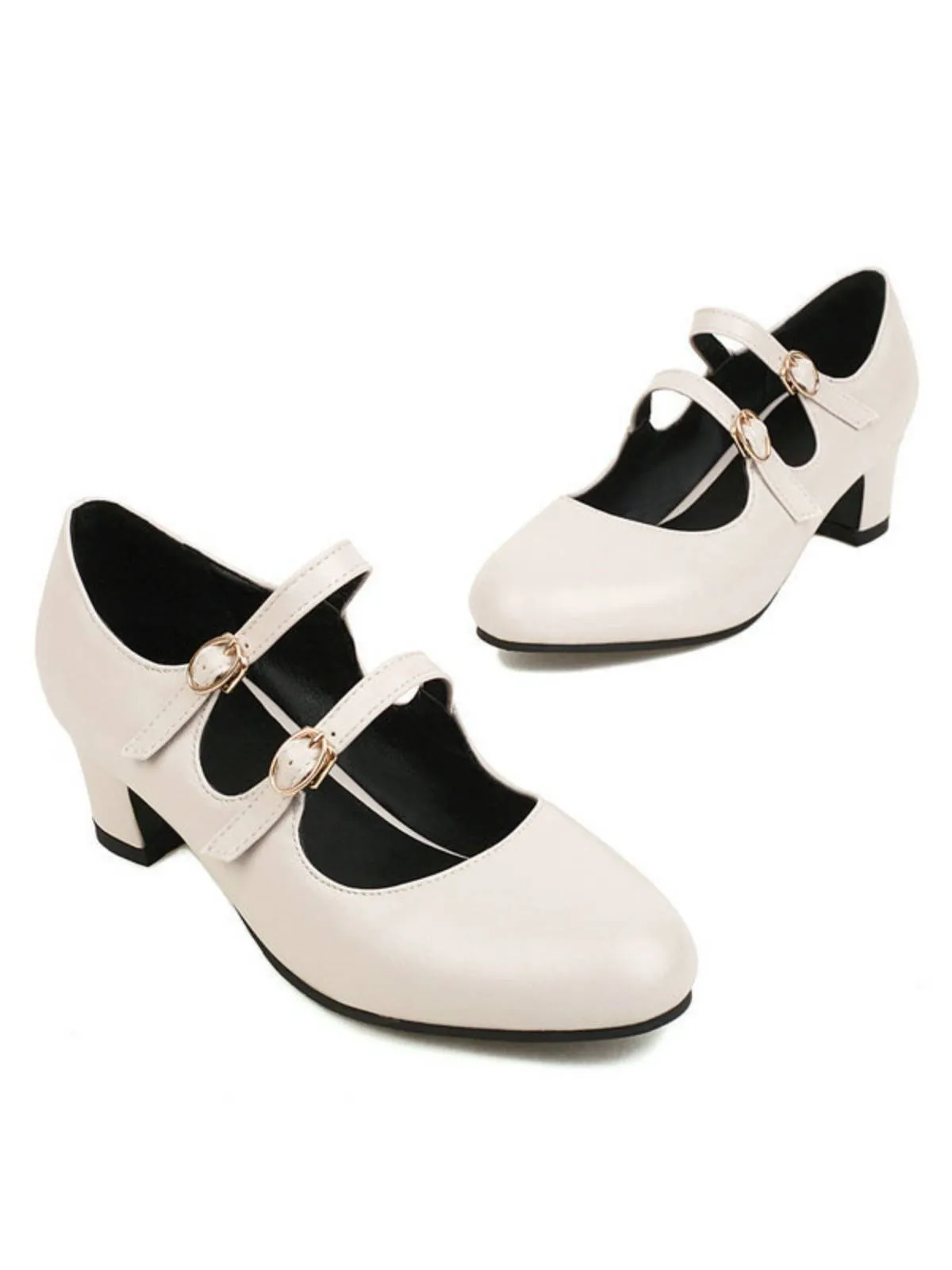 Double Buckle Heels Mary Jane Shoes sold by Retro Stage product image thumbnail 5