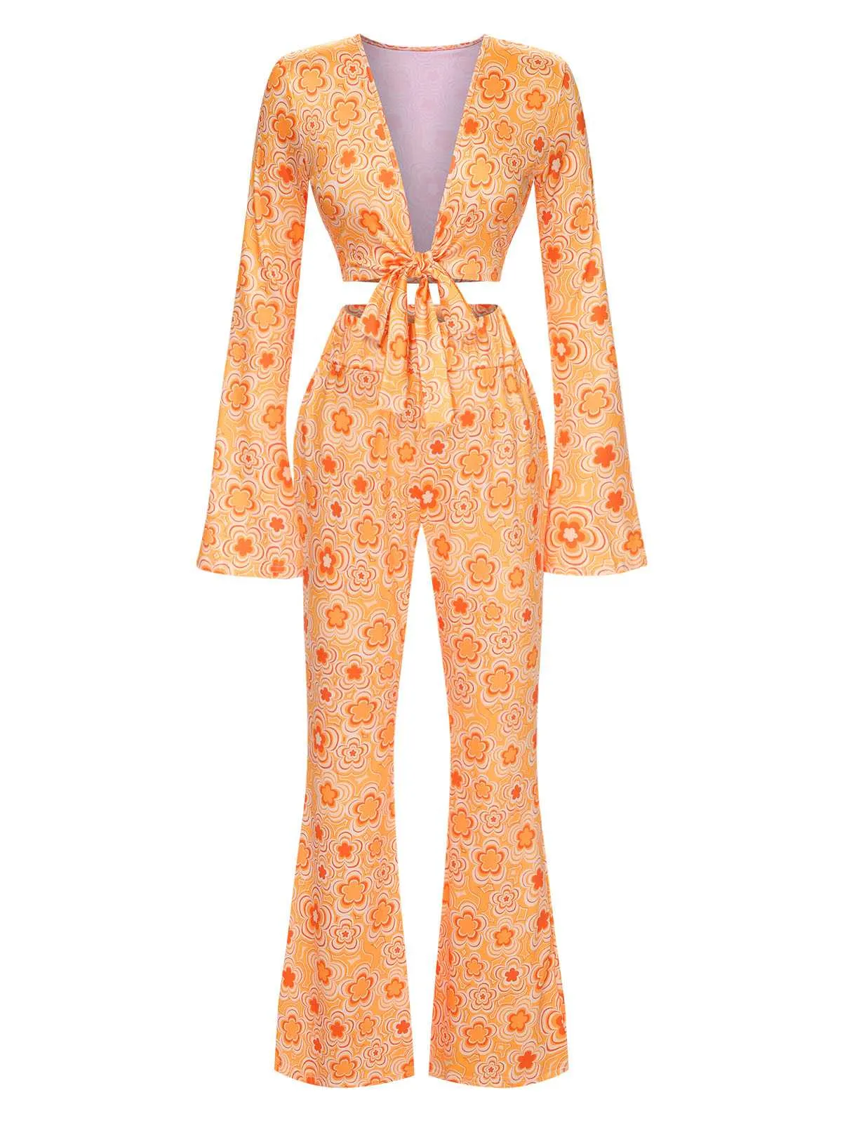 3PCS 1970s Flare Sleeve Disco Hippie Costume Set sold by Retro Stage product image thumbnail 2