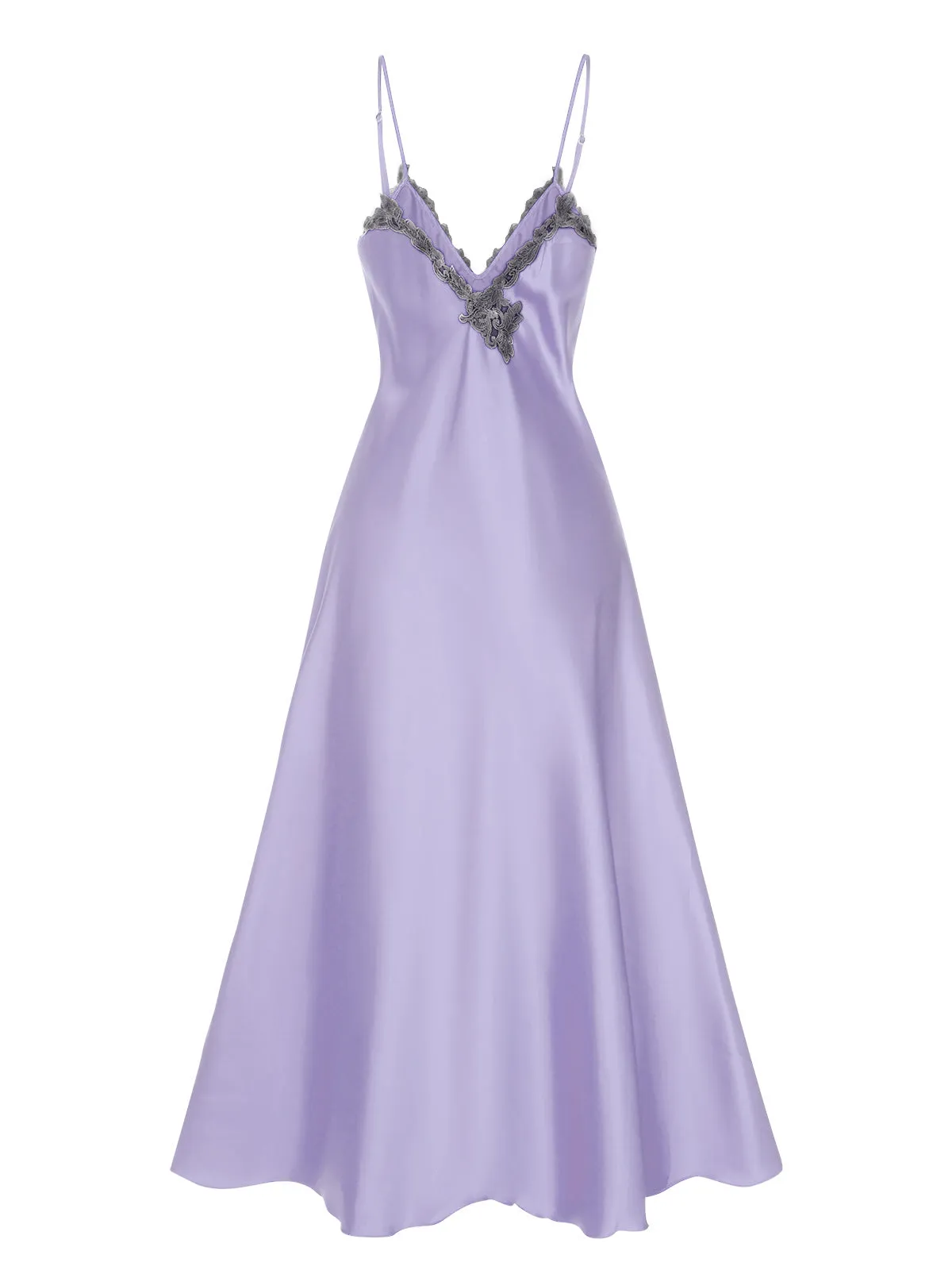 1930s Embroidered Faux Satin Strap Nightgown sold by Retro Stage product image thumbnail 2