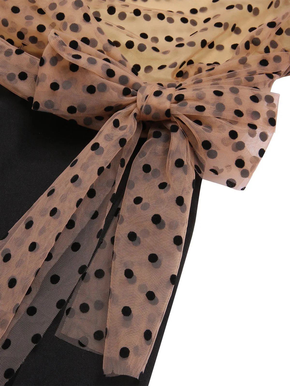 1960s Polka Dot Waist Bow Long Sleeve Dress sold by Retro Stage product image thumbnail 3