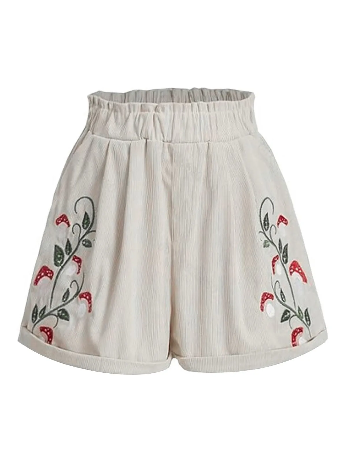 1940s Mushroom Embroidered Corduroy Shorts sold by Retro Stage product image thumbnail 5