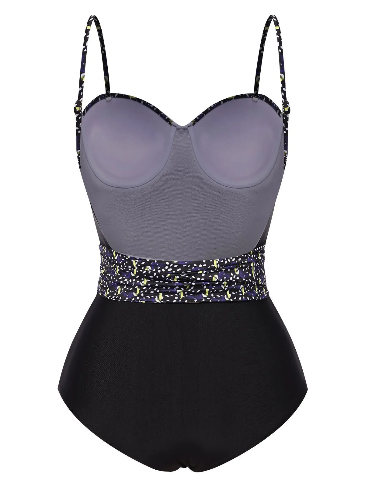 Black 1930s Spaghetti Strap Polka Dots Bow Swimsuit sold by Retro Stage product image thumbnail 3