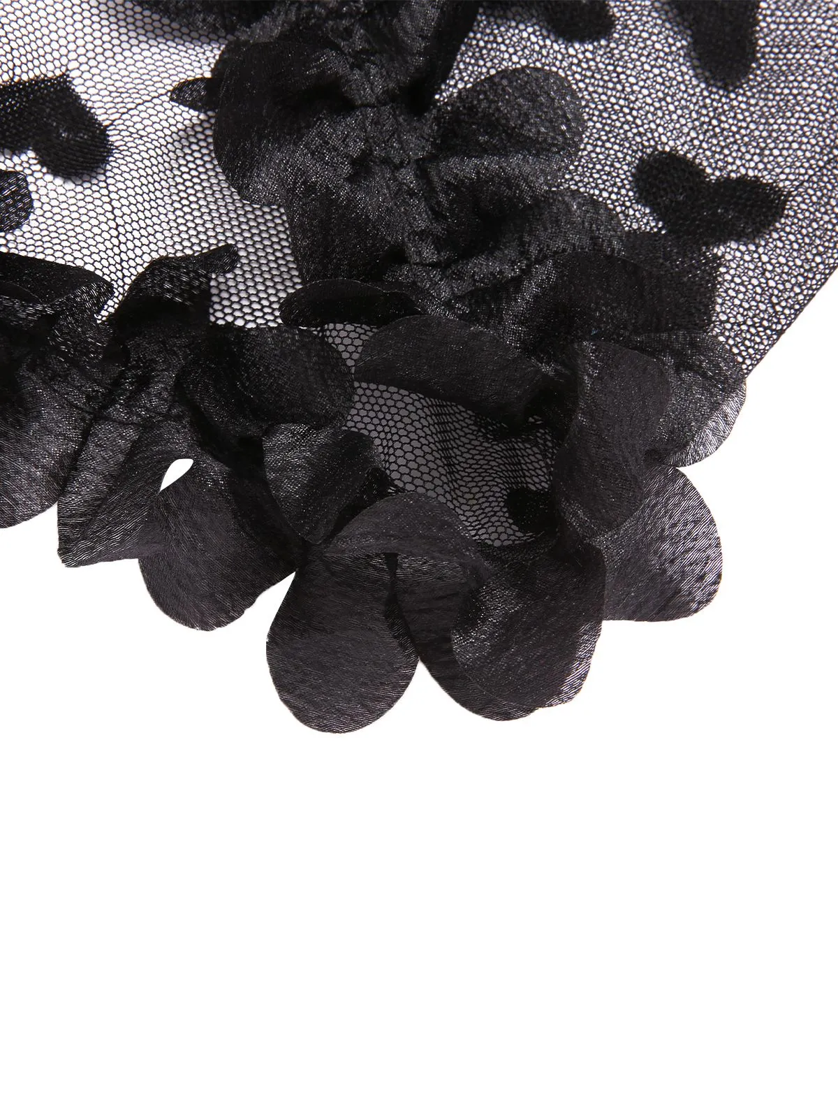 Black 1950s Spaghetti Strap Heart Lace Nightgown sold by Retro Stage product image thumbnail 4