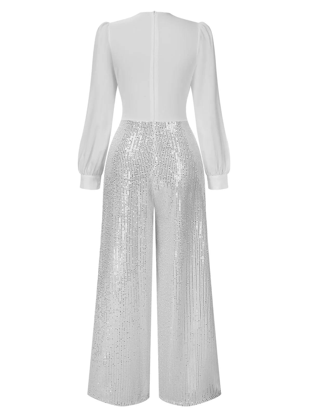 1930s V-Neck Puff Sleeve Sequins Wide-Leg Jumpsuit sold by Retro Stage product image thumbnail 3