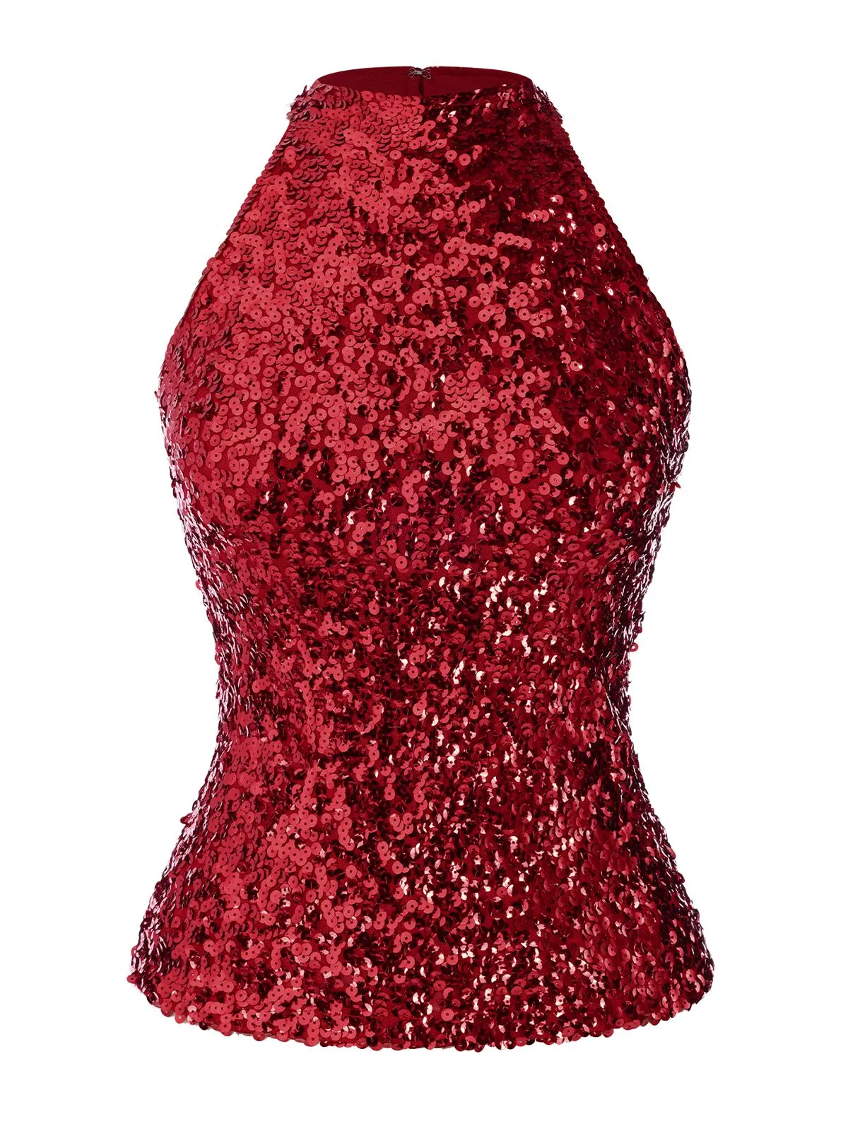 Red 1960s Sequins Sleeveless Top sold by Retro Stage