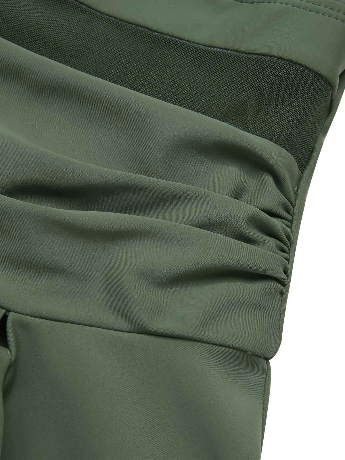 Green 1930s Solid Bow Straps Swim Dress sold by Retro Stage product image thumbnail 4