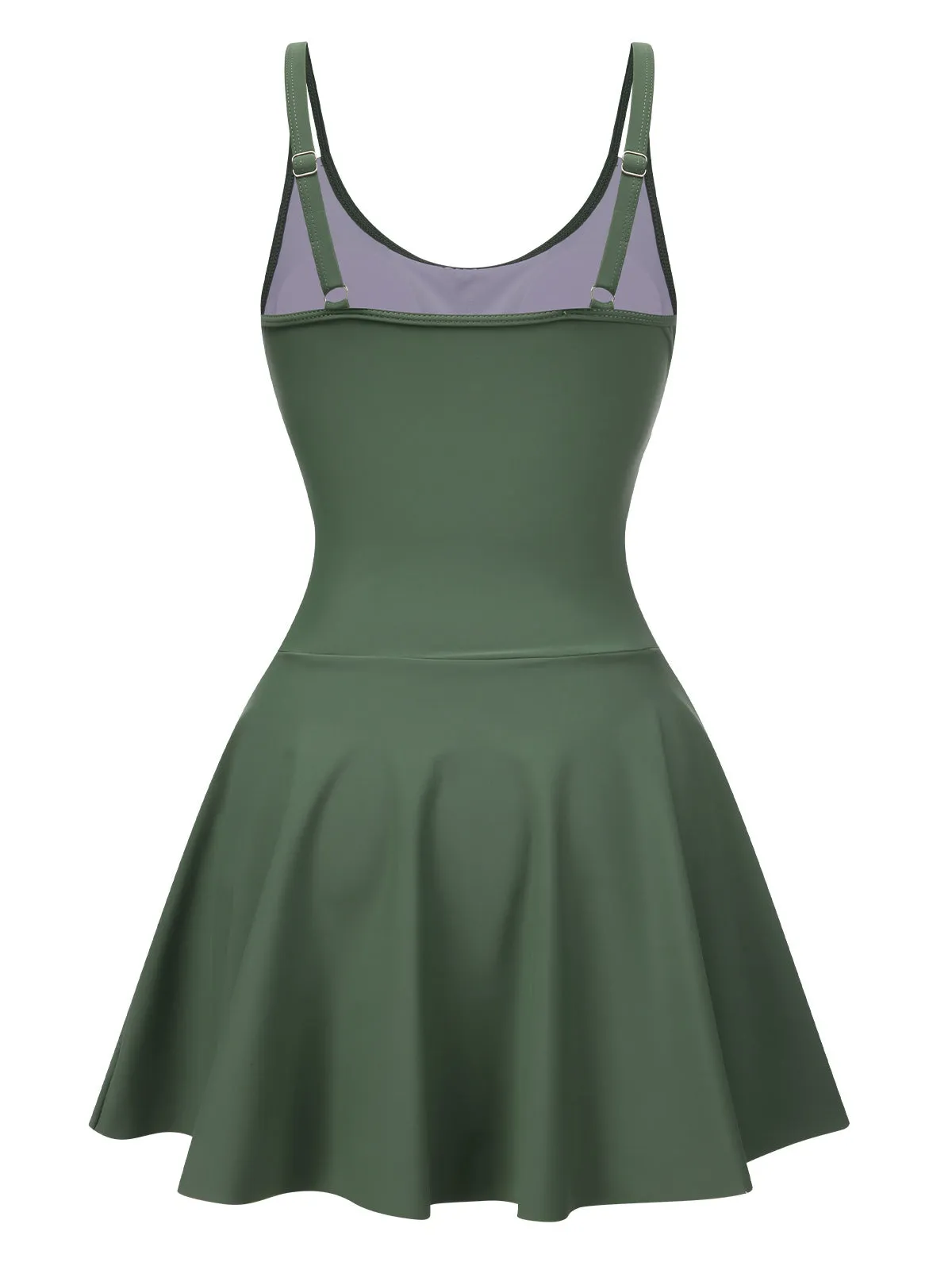Green 1930s Solid Bow Straps Swim Dress sold by Retro Stage product image thumbnail 3