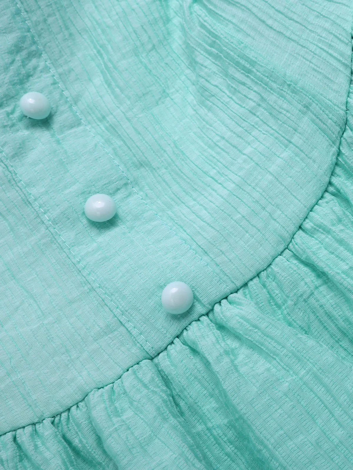 Light Blue 1960s Solid Layered Hem Chiffon Dress sold by Retro Stage product image thumbnail 4