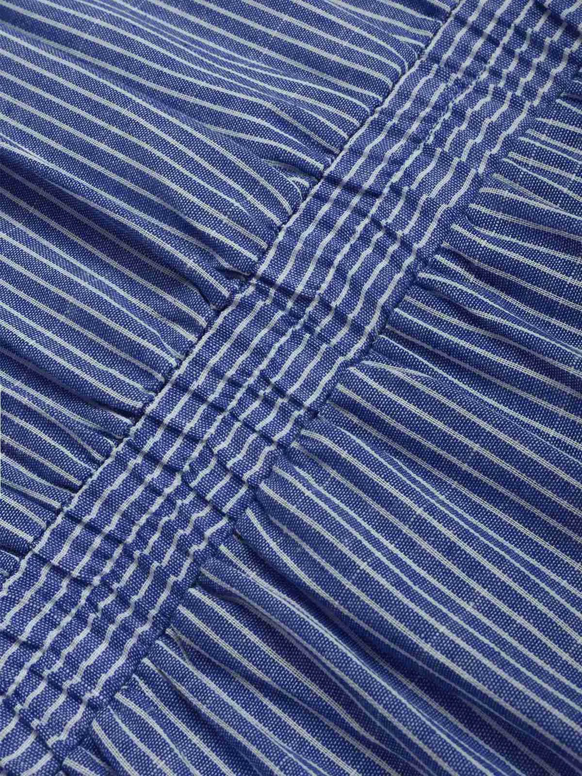 1940s V-Neck Pockets Belted Stripe Romper sold by Retro Stage product image thumbnail 4