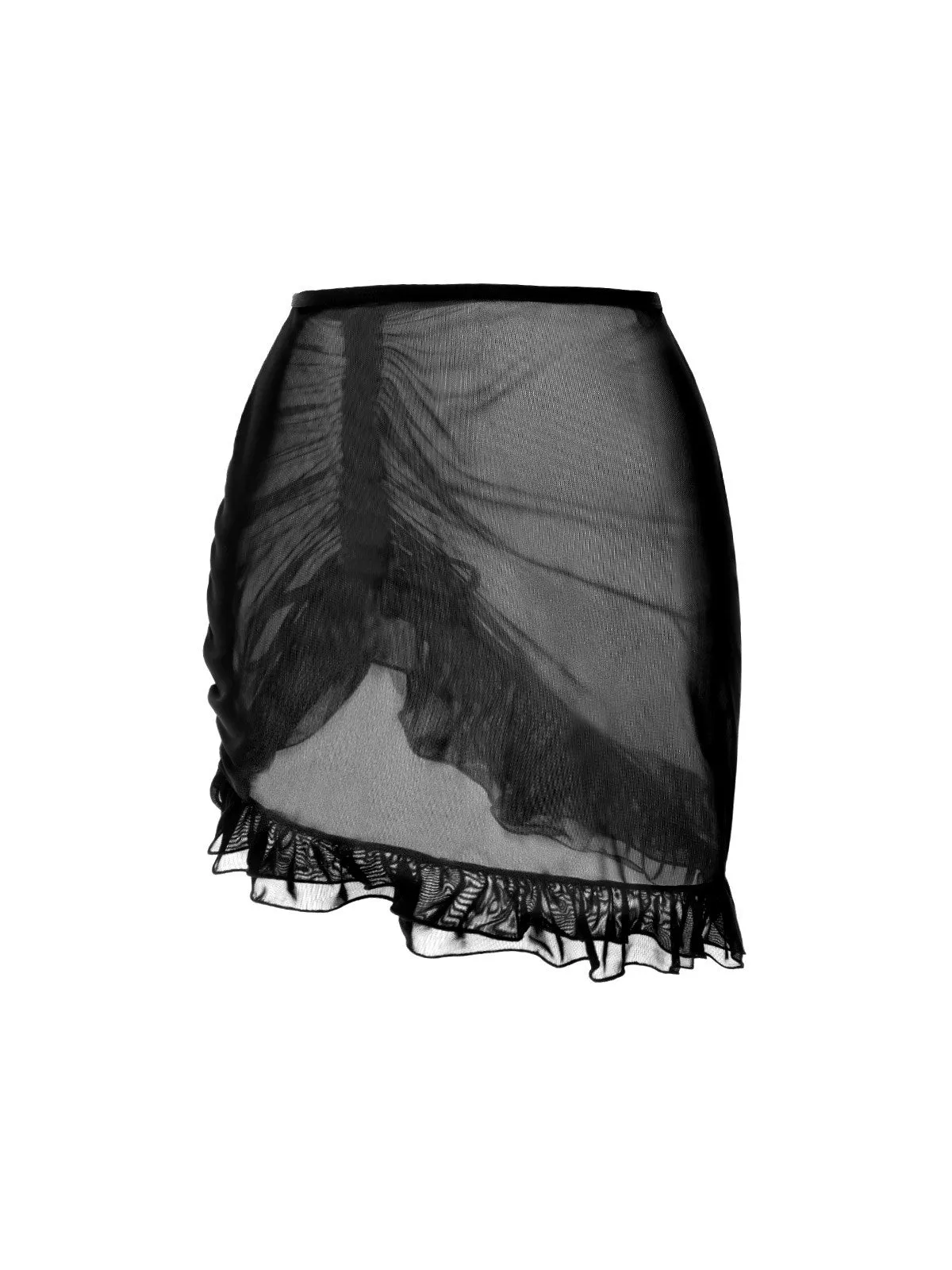 Black 1970s Double-Layered Ruffled Cover-Up sold by Retro Stage product image thumbnail 4