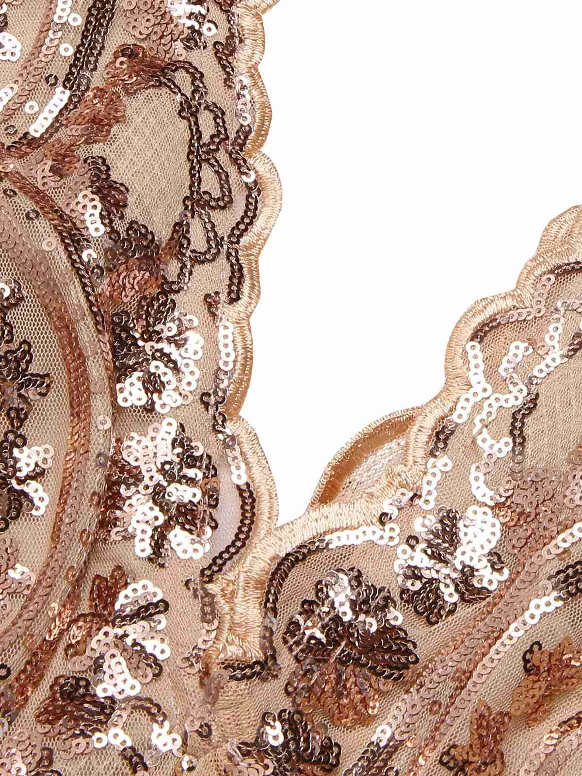 1930s Deep V-Neck Mesh Sequined Maxi Dress sold by Retro Stage product image thumbnail 5