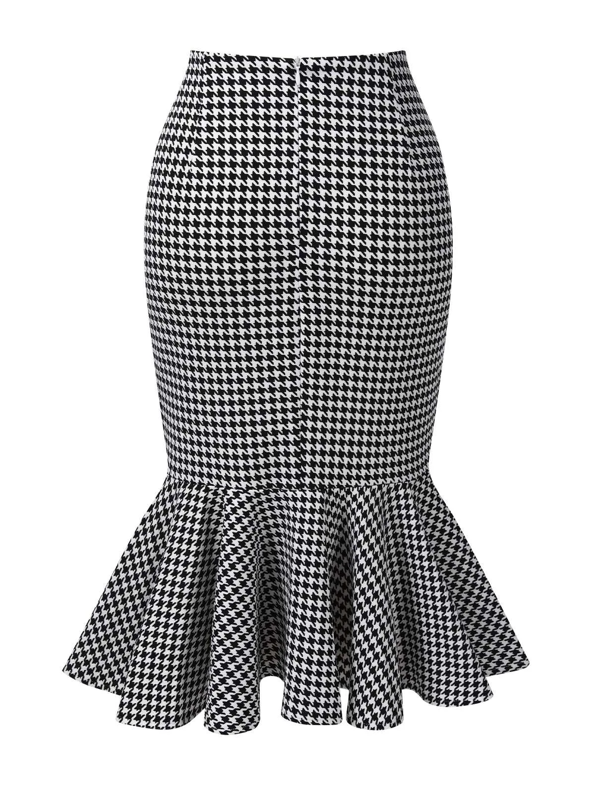 1930s Houndstooth Button Mermaid Skirt sold by Retro Stage product image thumbnail 2
