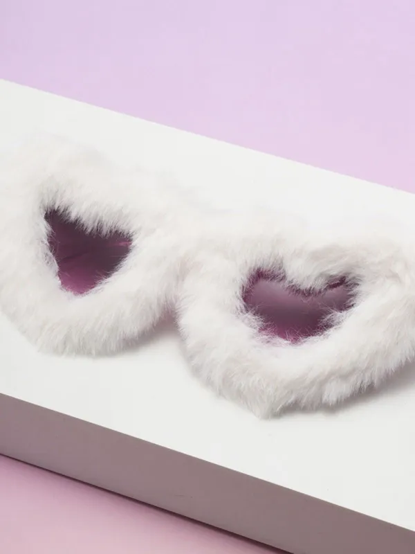 Solid Plush Heart Frame Sunglasses sold by Retro Stage