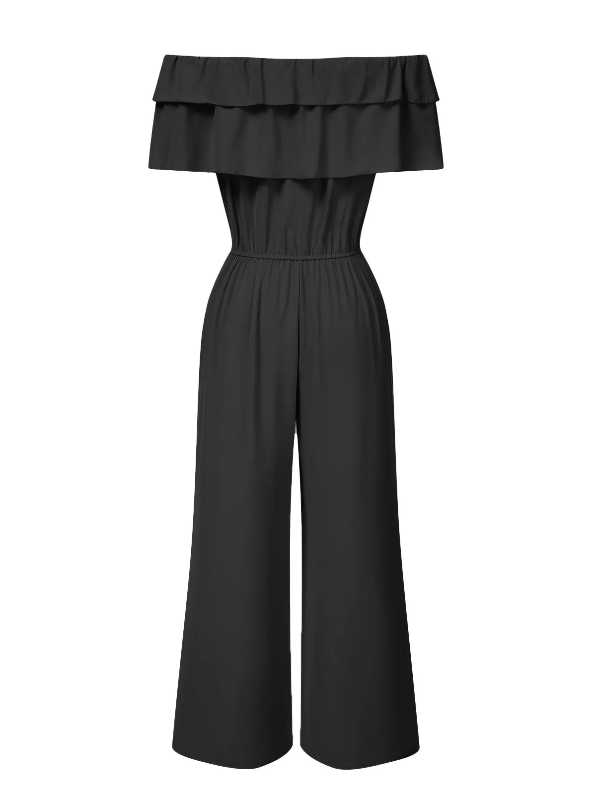 1930s Solid Layered Ruffle Off-Shoulder Jumpsuit sold by Retro Stage product image thumbnail 4