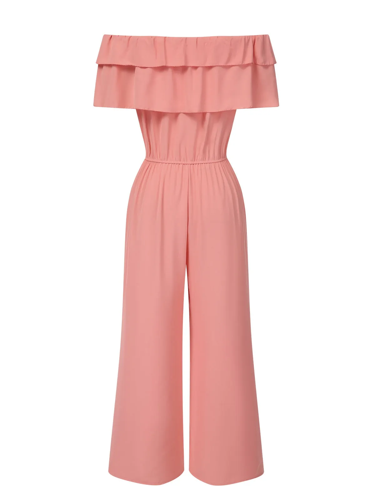 1930s Solid Layered Ruffle Off-Shoulder Jumpsuit sold by Retro Stage product image thumbnail 2