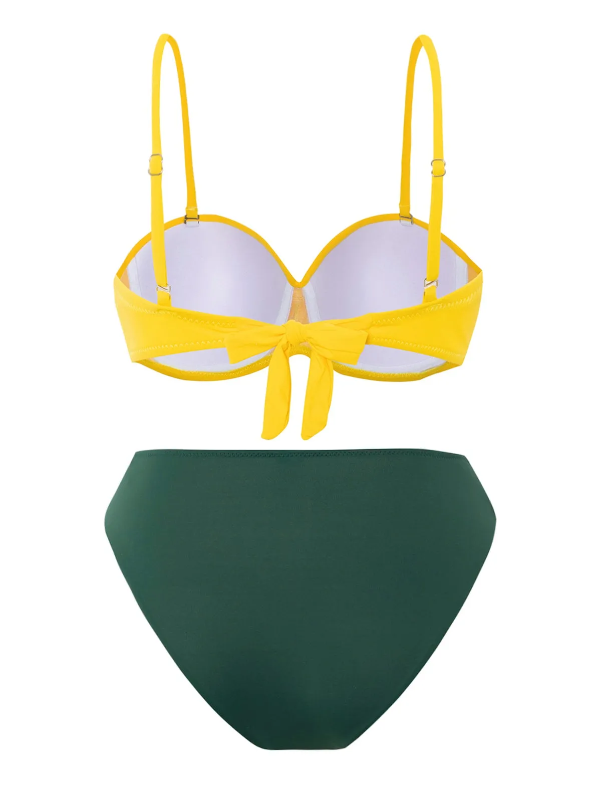 Yellow & Green 1960s Spaghetti Straps Bikini Set sold by Retro Stage product image thumbnail 2