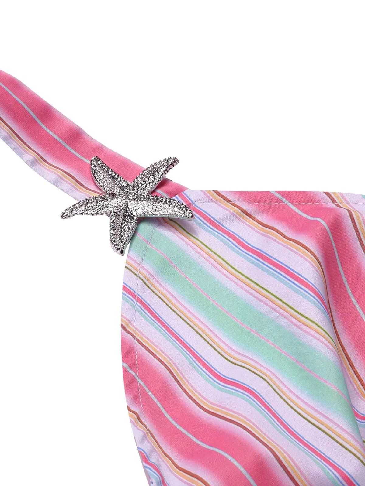 1950s Halter Starfish Colorful Stripes Belted Jumpsuit sold by Retro Stage product image thumbnail 5