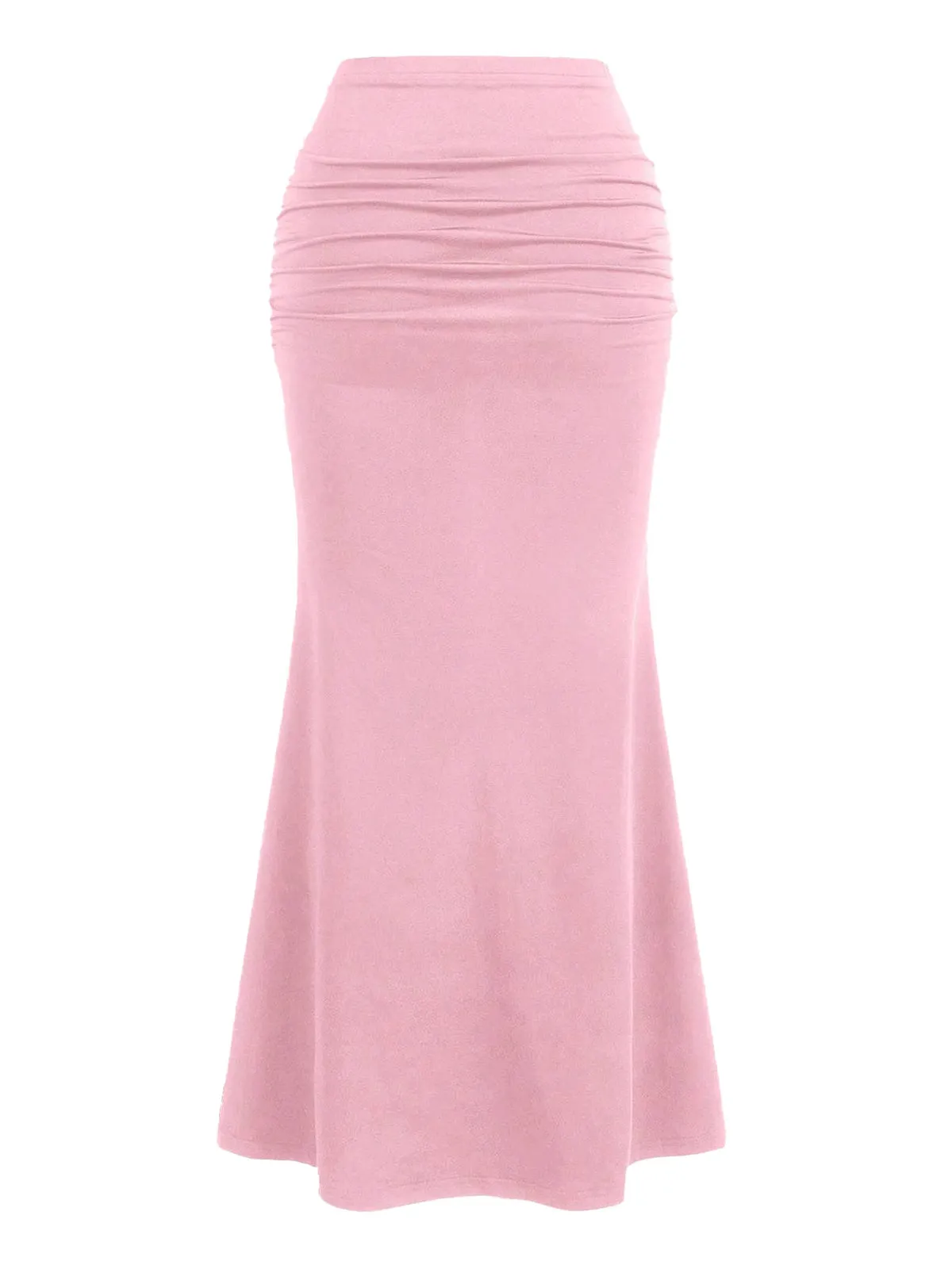 Pink 1930s Solid Wrinkles Fishtail Skirt sold by Retro Stage product image thumbnail 2