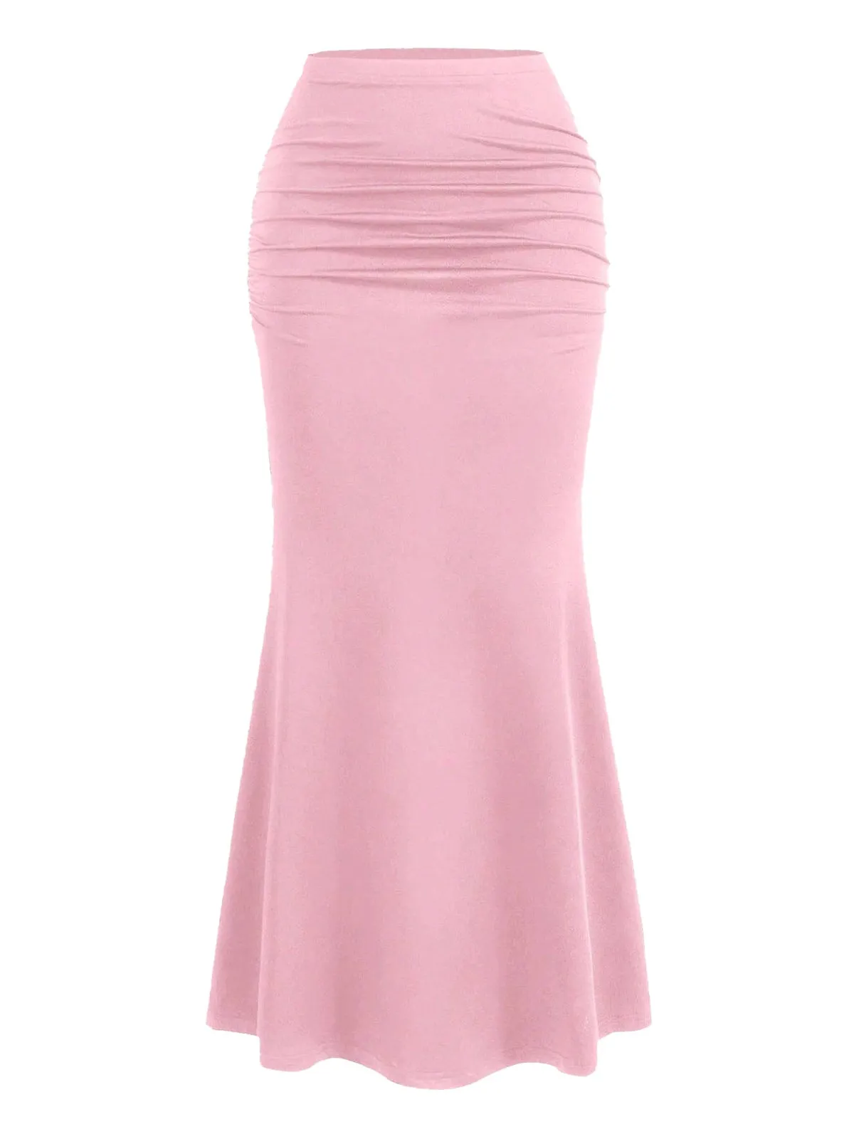 Pink 1930s Solid Wrinkles Fishtail Skirt sold by Retro Stage