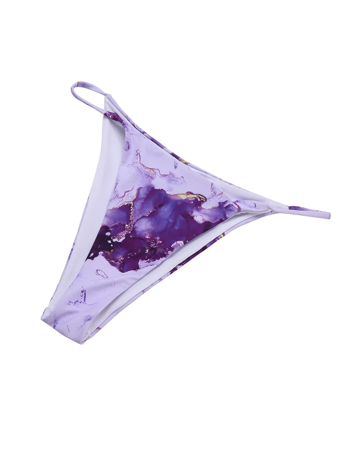 3PCS Purple 1970s Irregular Print Bikini Set sold by Retro Stage product image thumbnail 3