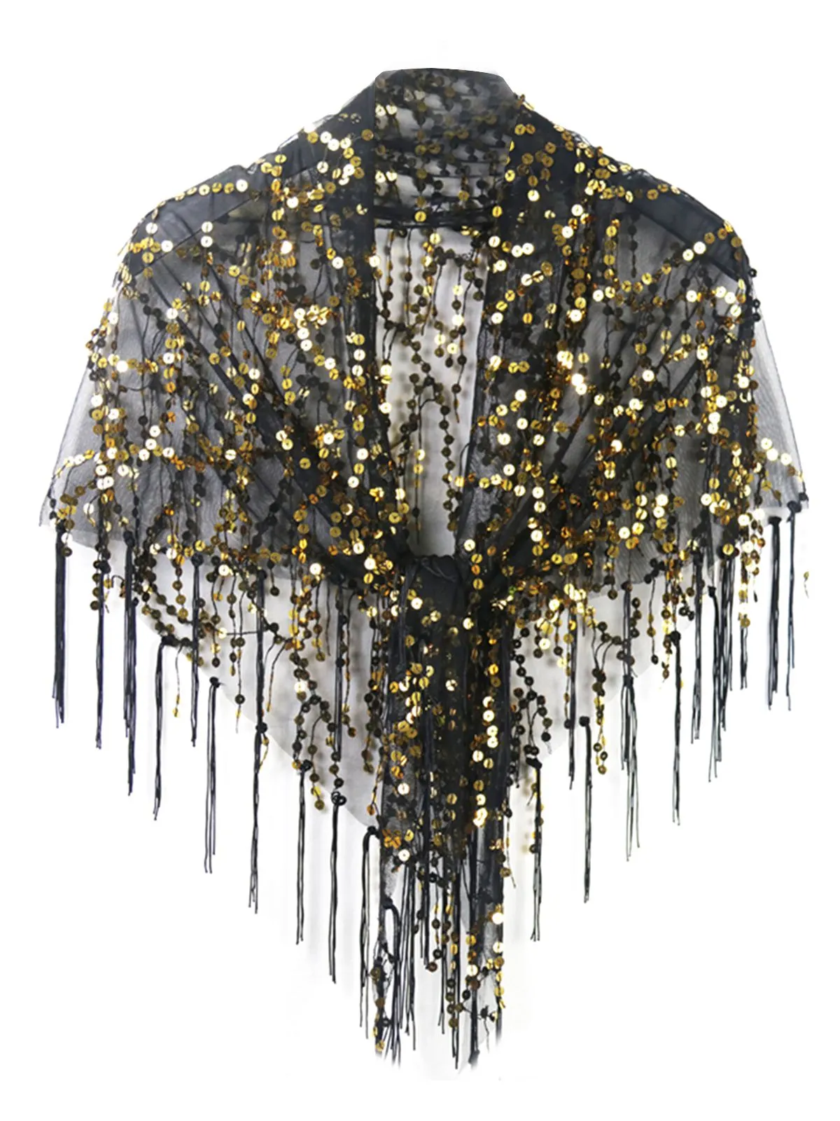 1920s Hollow Tassel Lace-Up Sequined Cape sold by Retro Stage product image thumbnail 3