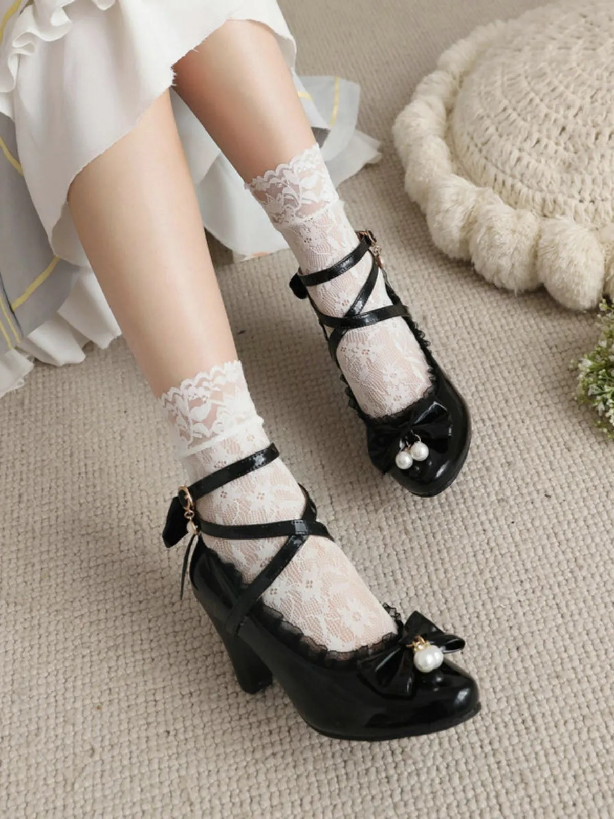 Patent Leather Bow Lolita High Heels sold by Retro Stage product image thumbnail 4