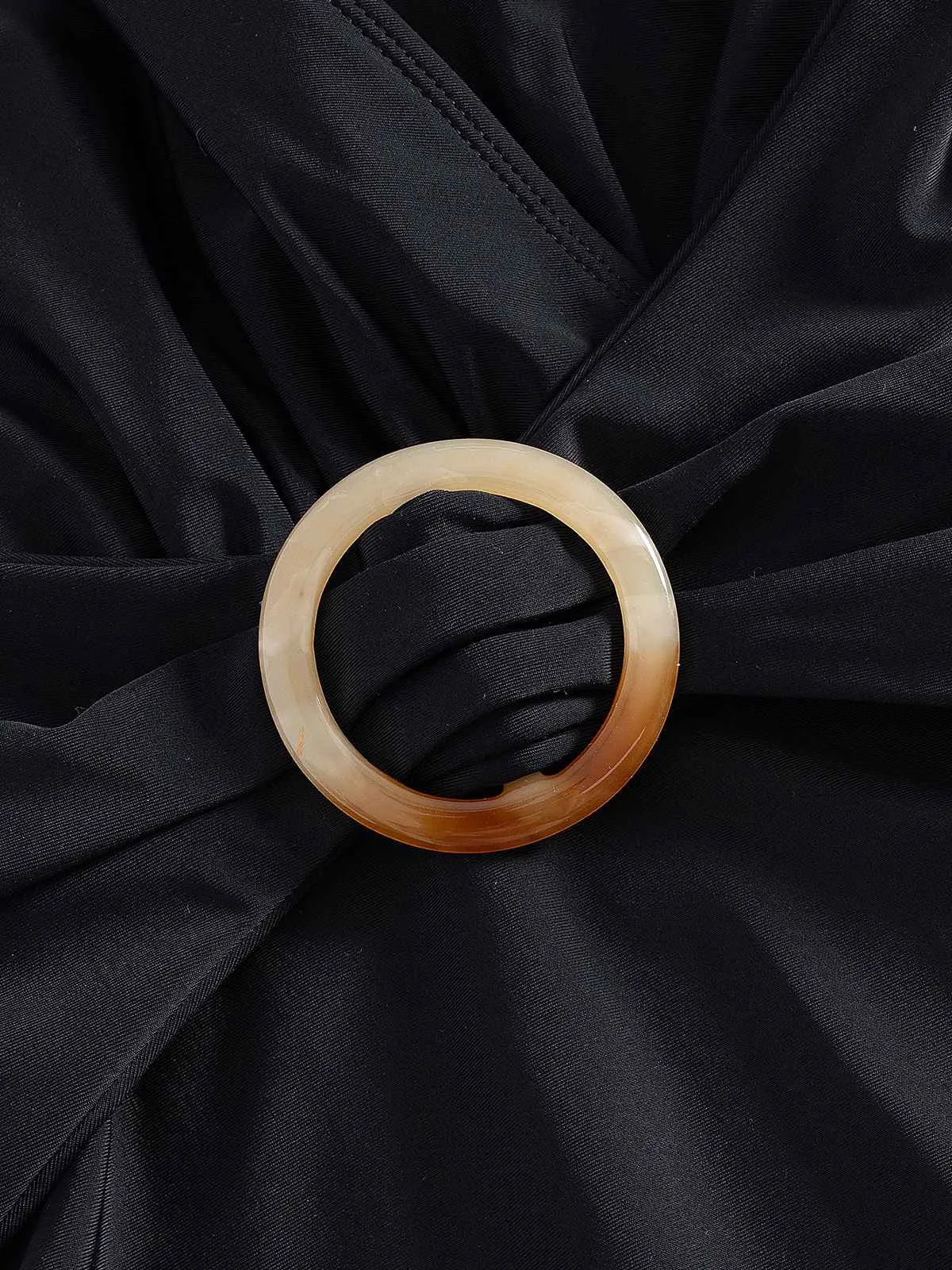 1960s Solid Ring Belt Halter Swimsuit sold by Retro Stage product image thumbnail 3