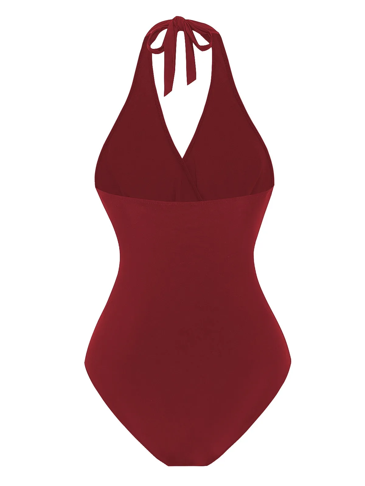 1960s Solid Ring Belt Halter Swimsuit sold by Retro Stage product image thumbnail 5