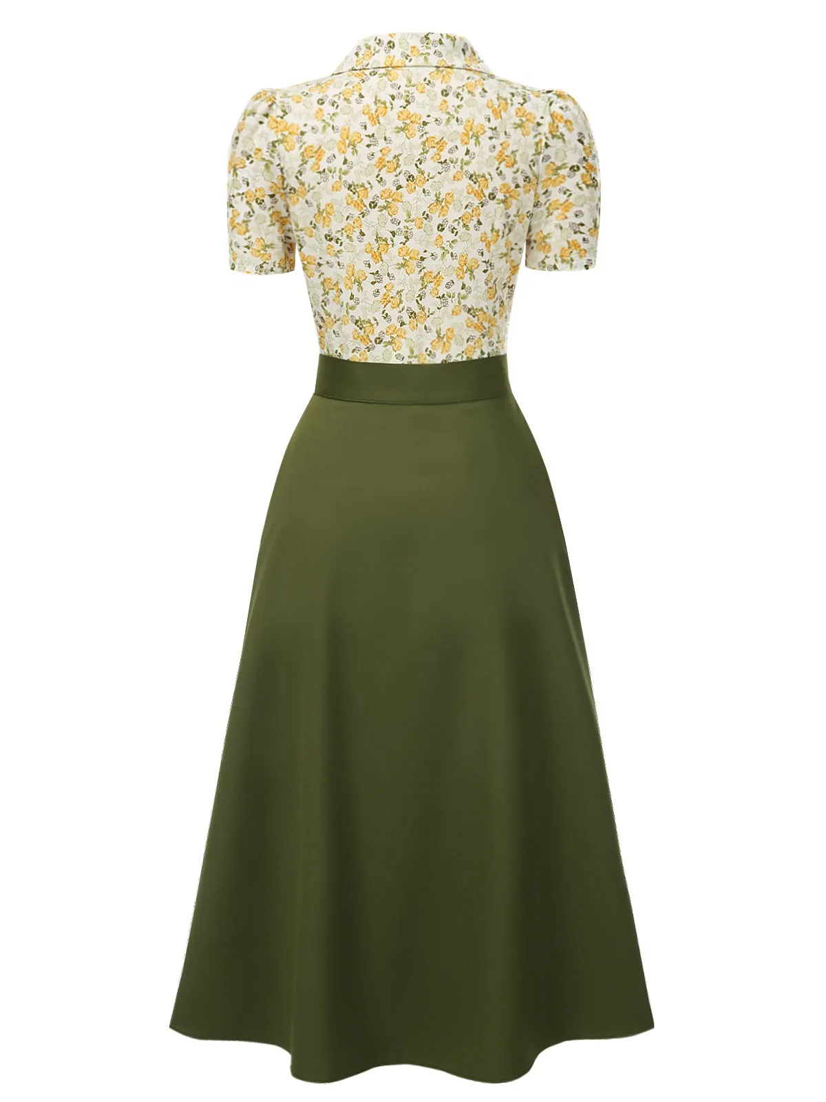 2PCS 1940s Peter Pan Collar Floral Blouse & Slit Skirt sold by Retro Stage product image thumbnail 4