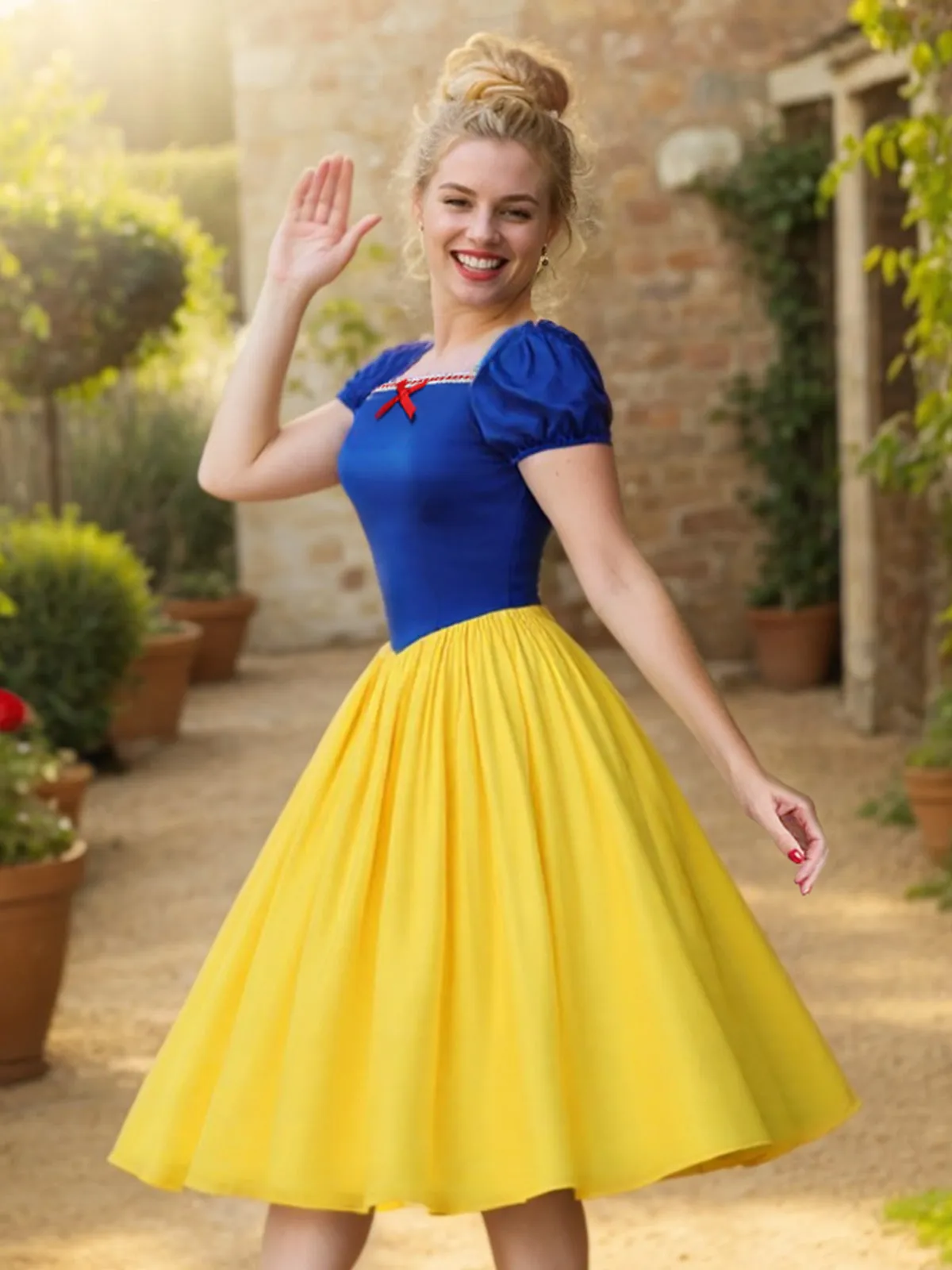 1950s Off-Shoulder Puff Sleeve Princess Bow Dress sold by Retro Stage product image thumbnail 3
