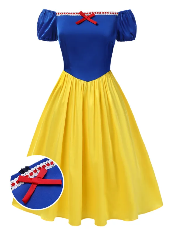 1950s Off-Shoulder Puff Sleeve Princess Bow Dress sold by Retro Stage