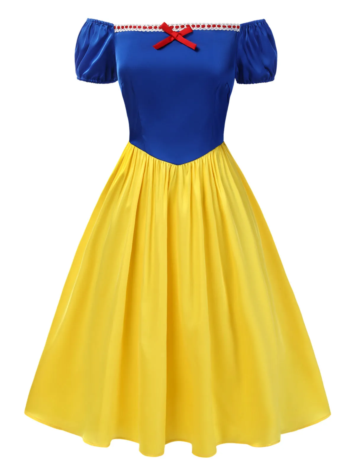 1950s Off-Shoulder Puff Sleeve Princess Bow Dress sold by Retro Stage product image thumbnail 2