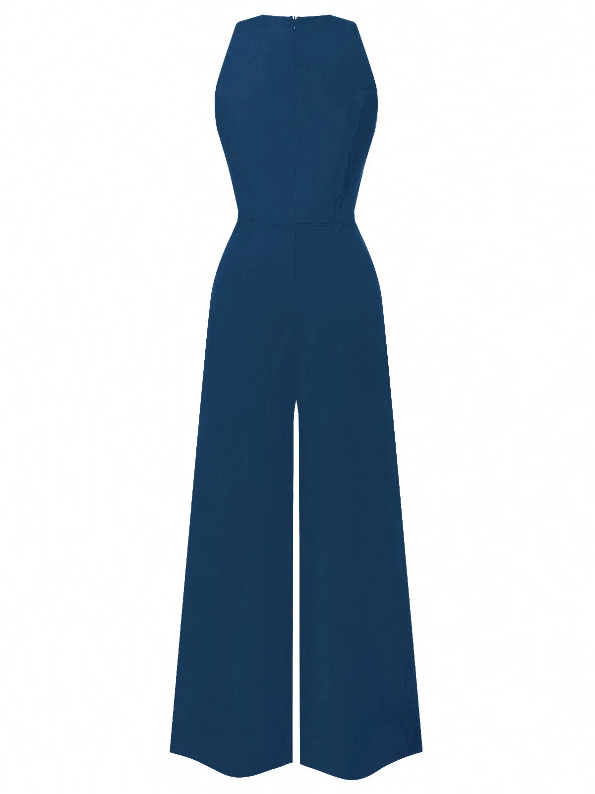 Blue 1950s Sleeveless Buttoned Solid Jumpsuit sold by Retro Stage product image thumbnail 2