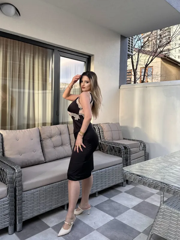 1950s Lace Backless V-Neck Satin Sleepwear made by Retro Stage