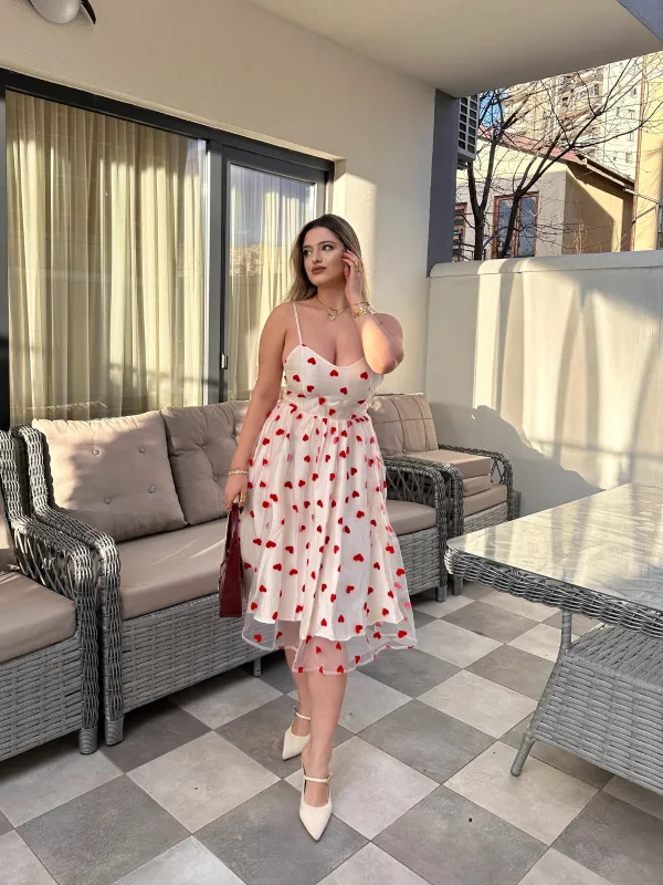 Heart 1950s Mesh Sling Dress sold by Retro Stage