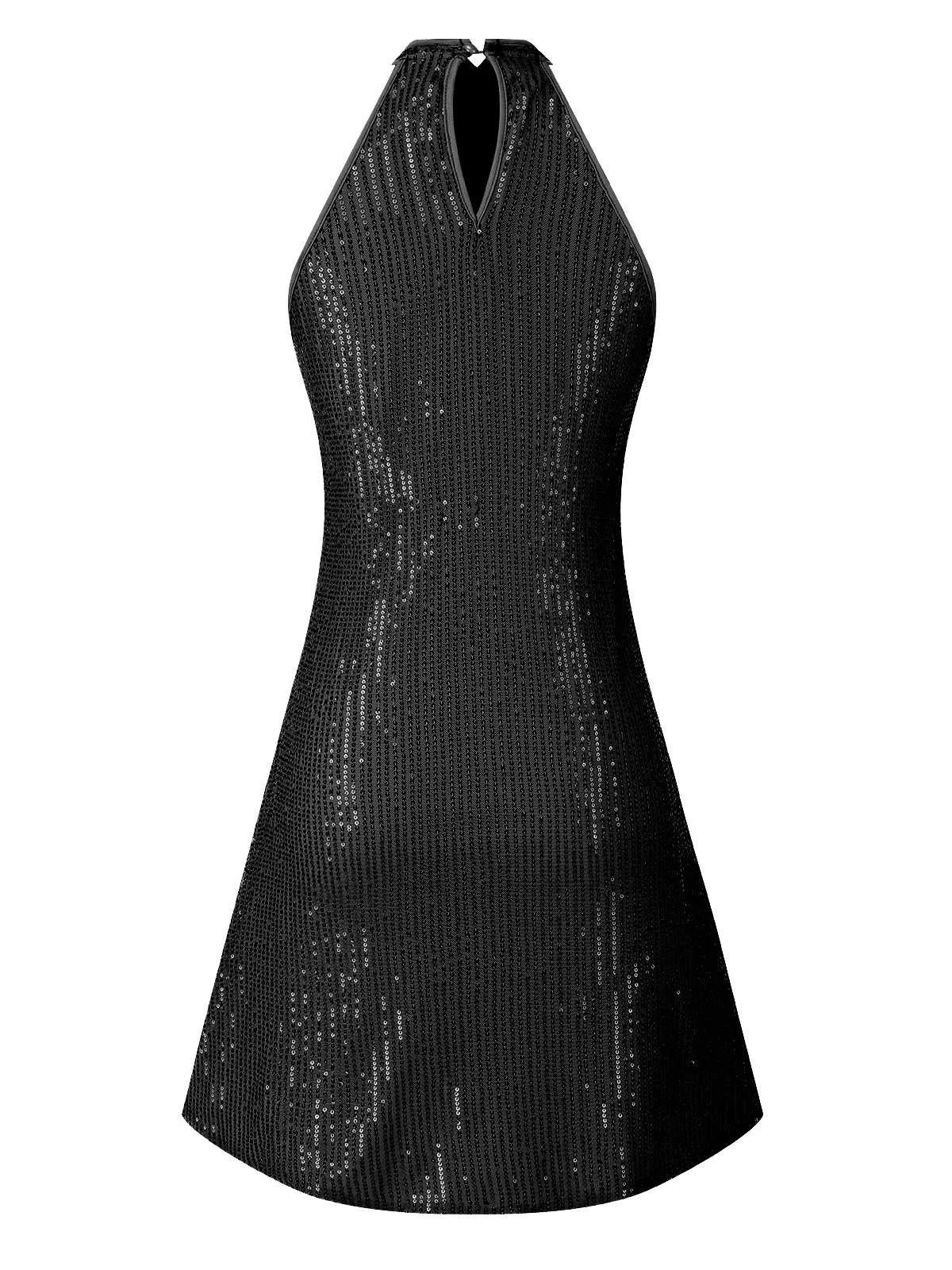 1980s Halter Off-Shoulder Sequined Dress sold by Retro Stage product image thumbnail 3