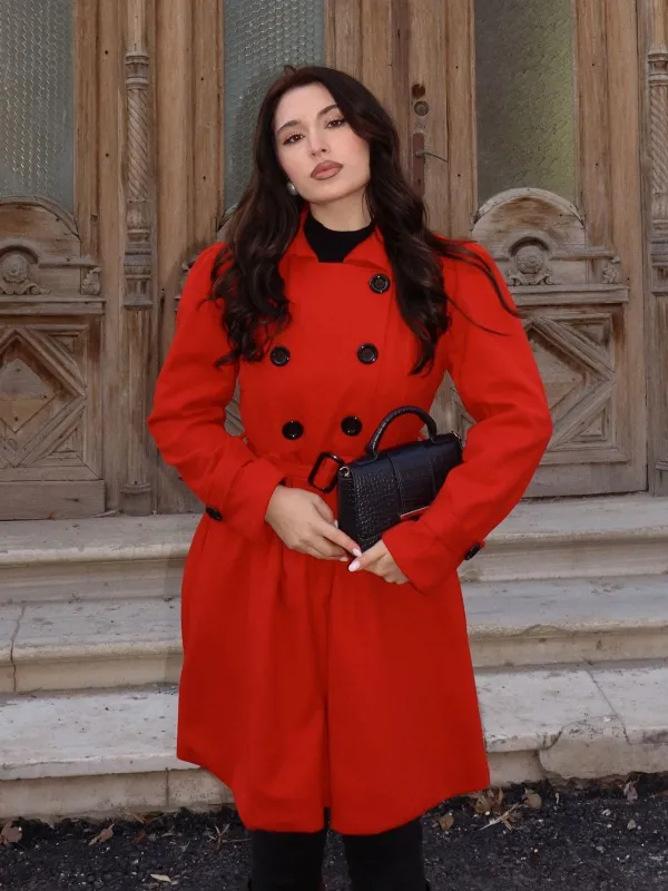 1950s Solid Color Lapel Slim Coat sold by Retro Stage