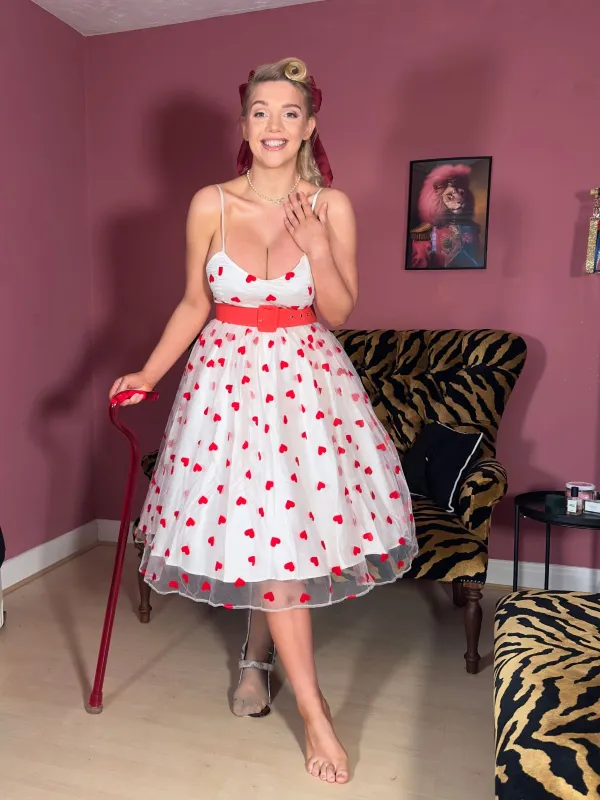 Heart 1950s Mesh Sling Dress sold by Retro Stage