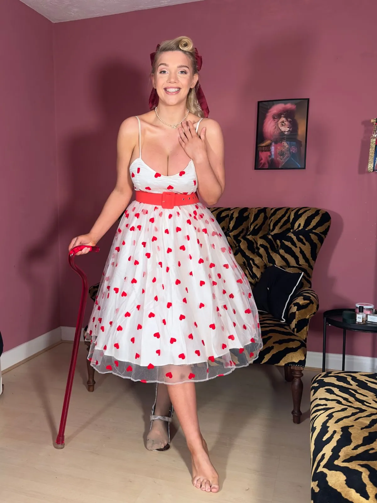 Heart 1950s Mesh Sling Dress sold by Retro Stage