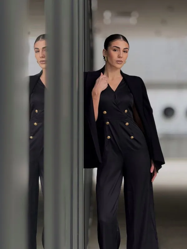 Pink 1950s Sleeveless Buttoned Solid Jumpsuit sold by Retro Stage