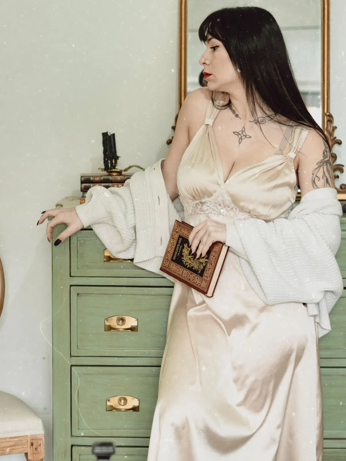 Champagne 1930s Solid Lace Satin Nightgown sold by Retro Stage