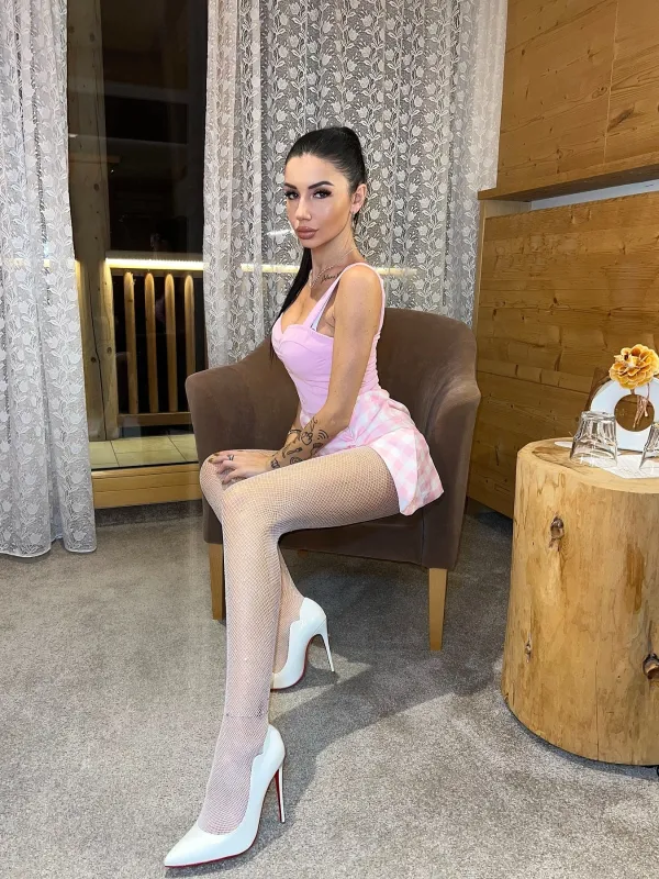 Pink 1960s Plaid Heart Slit Strap Dress sold by Retro Stage