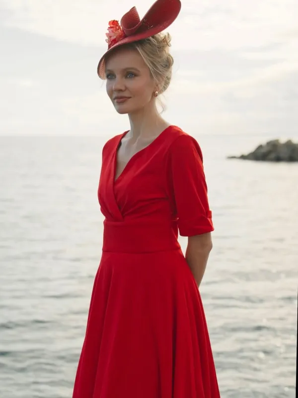 1950s Solid Sweetheart Fold Swing Dress sold by Retro Stage